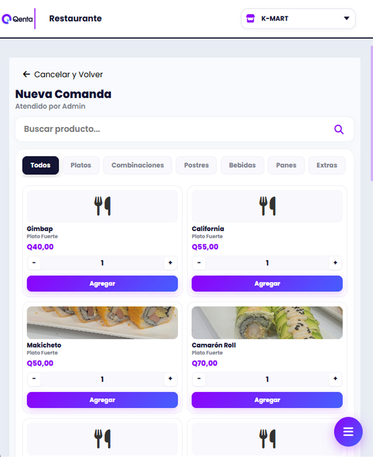 Qenta - toma de comandas para restaurantes