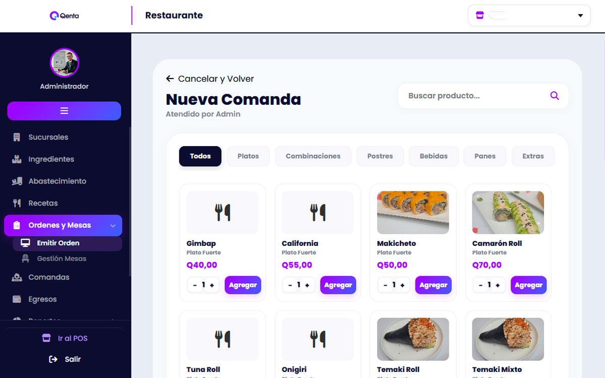 Qenta - Comandas y gestión inteligente para restaurantes.
